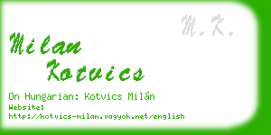 milan kotvics business card